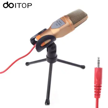 

DOITOP SF-666 Network Singing Microphone Professional Studio Karaoke Mic 3.5mm Jack Wired Computer Microphone With Stand A3