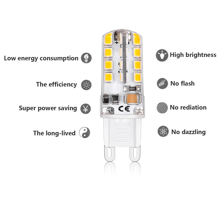 10 шт. G9 светодиодный светильник 220 в 110 В 2,5 Вт светодиодный G9 Лампа 32 светодиодный теплый холодный натуральный белый 360 Угол луча 2835 SMD замена 20 Вт галогенный прожектор