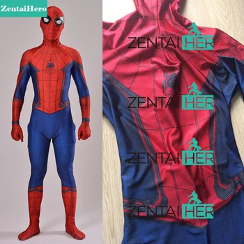 

Free Shipping DHL Civil War Spiderman Costume 3D Shade Spandex 2017 Halloween Cosplay Spider-man Superhero Costume For Adult/Kid