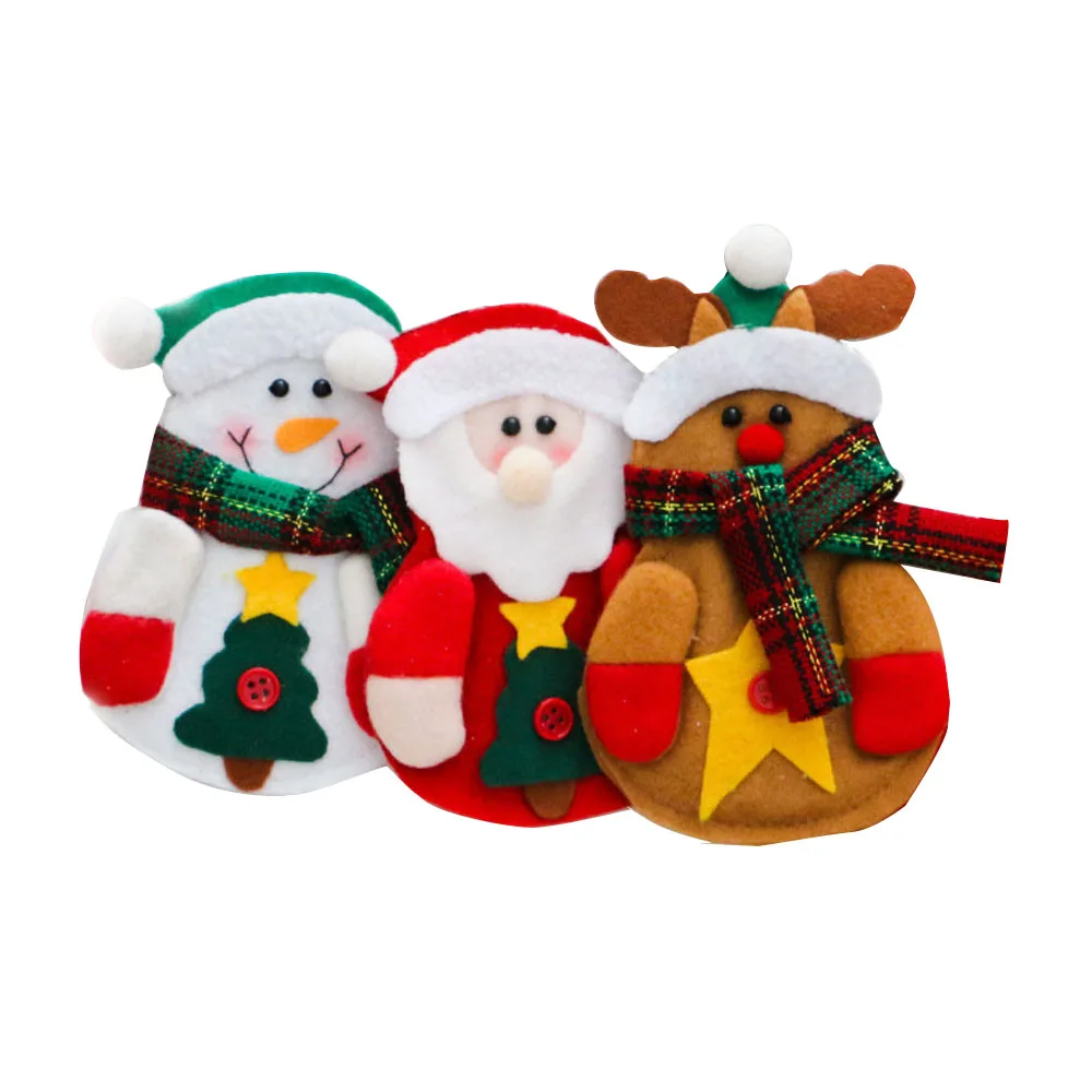 

3Pcs/set Merry Christmas Snowman Cutlery Bags Kitchen New Year Dining Table Decor Christmas Decorations For Home Xmas New Year