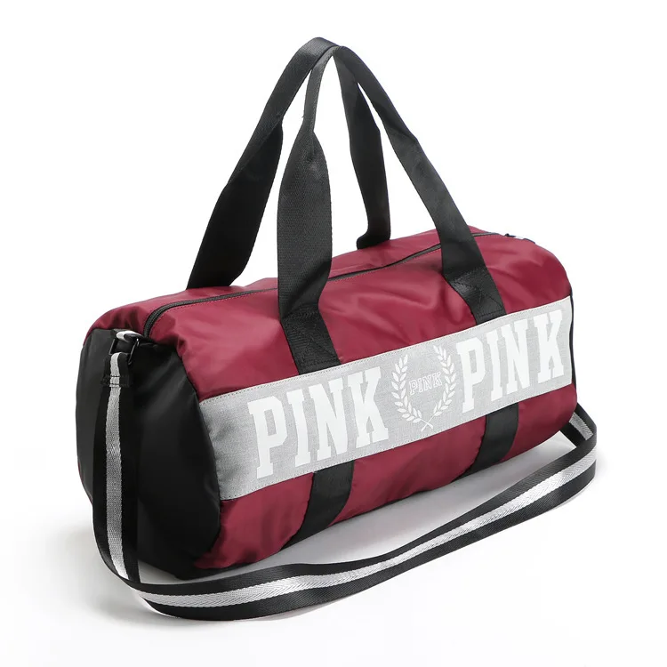 Pink/gray/black Women Men Gym Bag Fitness Shoulder Gird Strip Travel Bag Outdoor Yoga Bag With Shoes Storage Sac De Sport