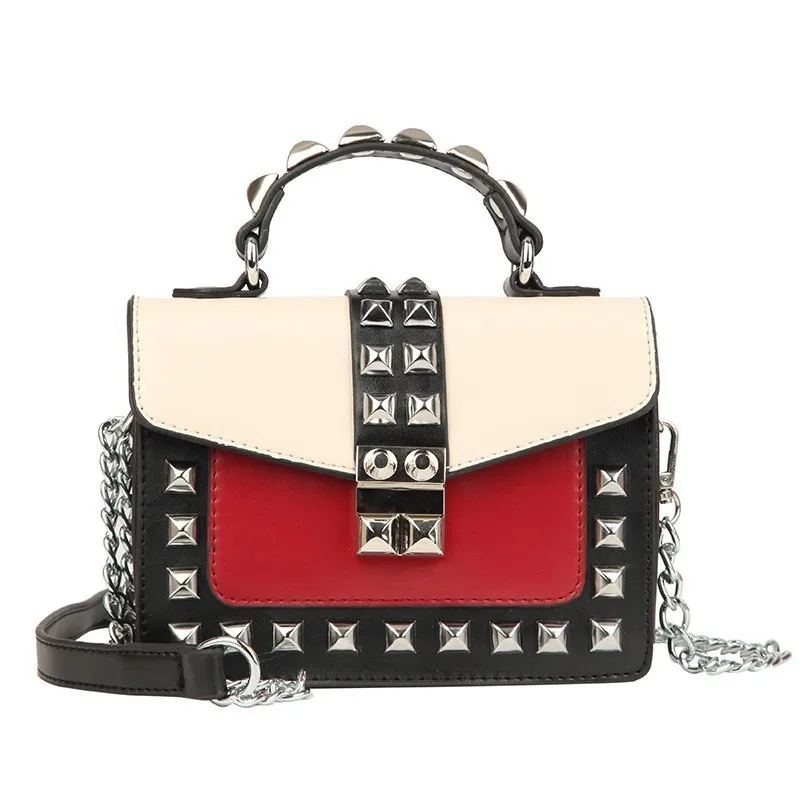 

Fashion Rivet Crossbody Bags For Women 2019 Luxury Handbags Women Bags Designer New Brand Chains Female Shoulder Messenger Bags