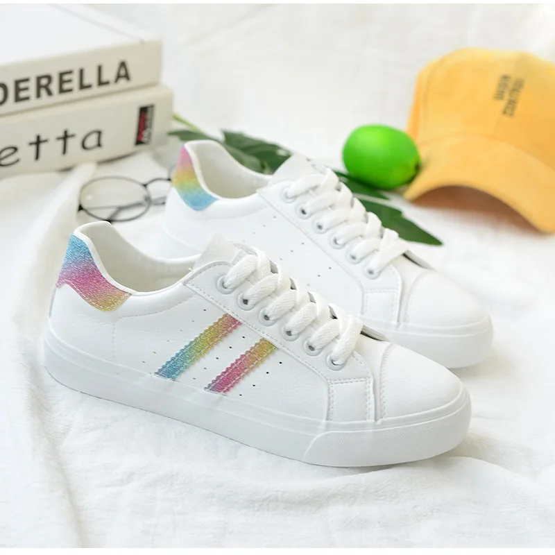 

New 2019 Women Casual Daily Vulcanized Shoes Party Vacation Outdoor Shoes Women Fashion Simple White Shoes Sneakers Size