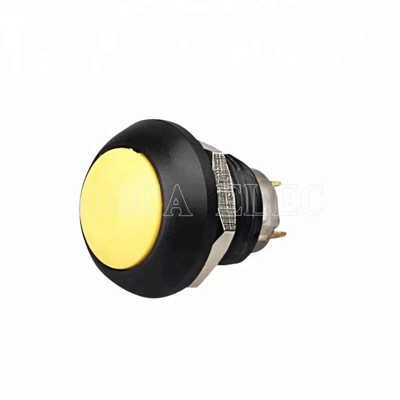 

50PCS DS-12B 12MM IP67 OFF-(ON) Momentary Waterproof Plastic Push Button Switch with solder terminals