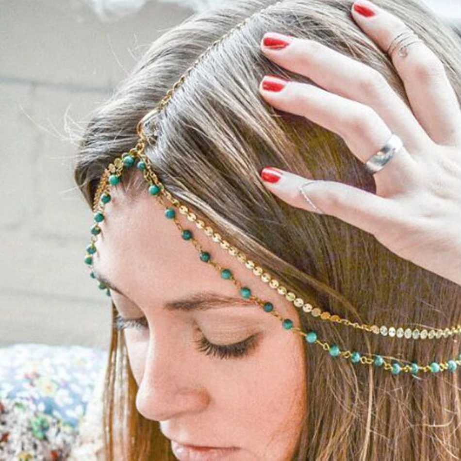 Buy Fashion Vintage Handmade Blue Resin Bead Hair