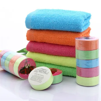 

1PC Random Color Compress Towels Large 100% Cotton Nonwoven Multicolor Portable Travel Towel High Quality Eco-Friendly Towel