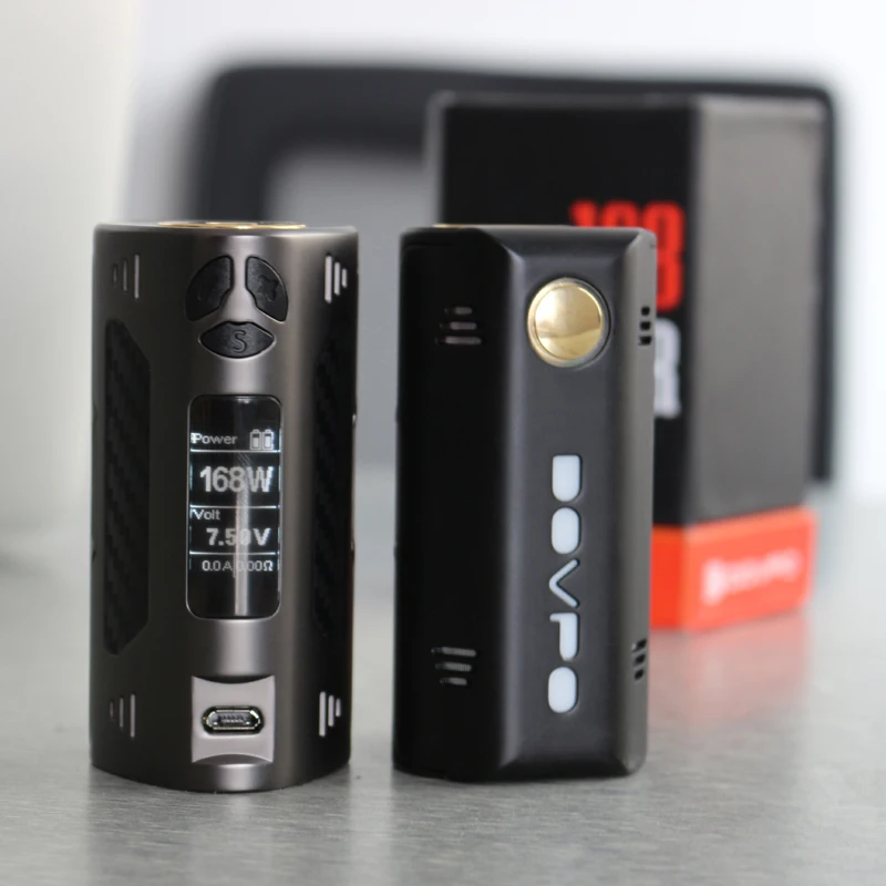 

Original DOVPO Electronic cigarette 510 thread mod kit TRIGGER 168WTC VW box mod vape compatible 18650 battery for RDA RTA RDTA