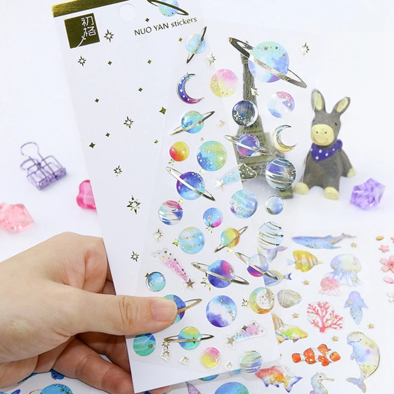 

Marine Life Universe Girl Animal Stickers 3D Mobile Phone Book Diary Scrapbook Anime Sticker Classic Toy For Child Birthday Gift