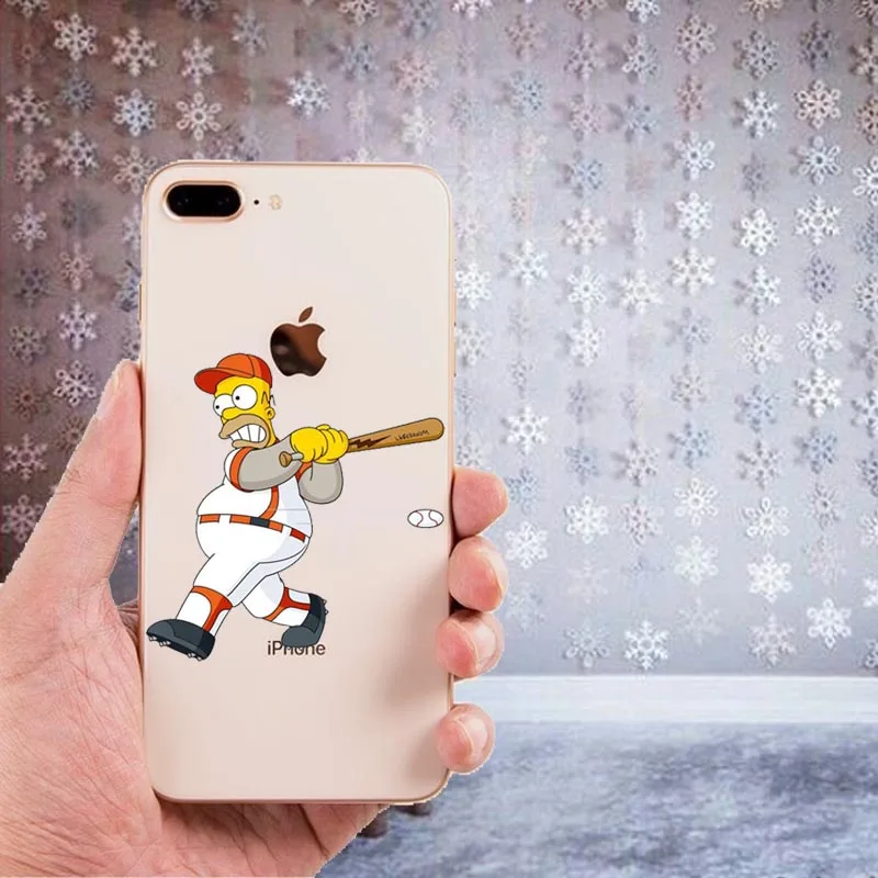 Мягкий чехол LISHE The Simpson из ТПУ для iPhone 11, 11Pro, 5, 5S, SE, 6, XS, Max, 7, 8 Plus, XR, забавный, прозрачный, высококачественный чехол - Цвет: TPU