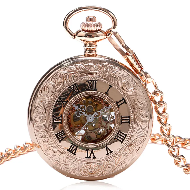 

Rose Golden Mechanical Pocket Watch Women Steampunk Watches Relogio Feminino Gift for Women Ladies Watches