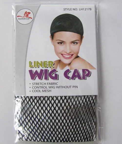 

High Quality 10Pcs/Lot One Size Elastic Stocking Mesh Deluxe Wig Cap Unisex Fancy Dress Hairnets Black Hair Net