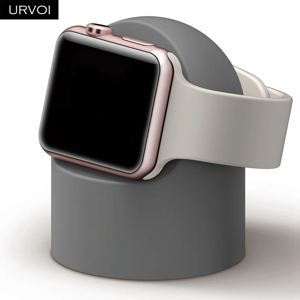 Держатель URVOI для apple watch, тумбочка для iwatch watchOS 5, держатель для ремонта, ПК, домашняя зарядная док-станция, круглая силиконовая