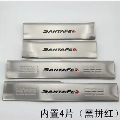 Для 2013 hyundai Santa Fe ix45 Высокое качество нержавеющая сталь внутренняя Накладка/дверной порог - Цвет: 4