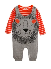 2 Pcs Long Sleeve T Shirt Cartoon Lion Baby Jumpsuits
