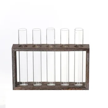 

Maceteros Para Creative Hydroponic Plant Transparent Clear Vases Wooden Frame Coffee Shop Room Decor Vase Ornament 19June4 P30