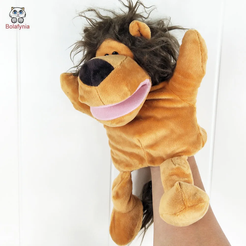BOLAFYNIA Infant Children Hand Puppet Big Brown Lions Mouth kids baby