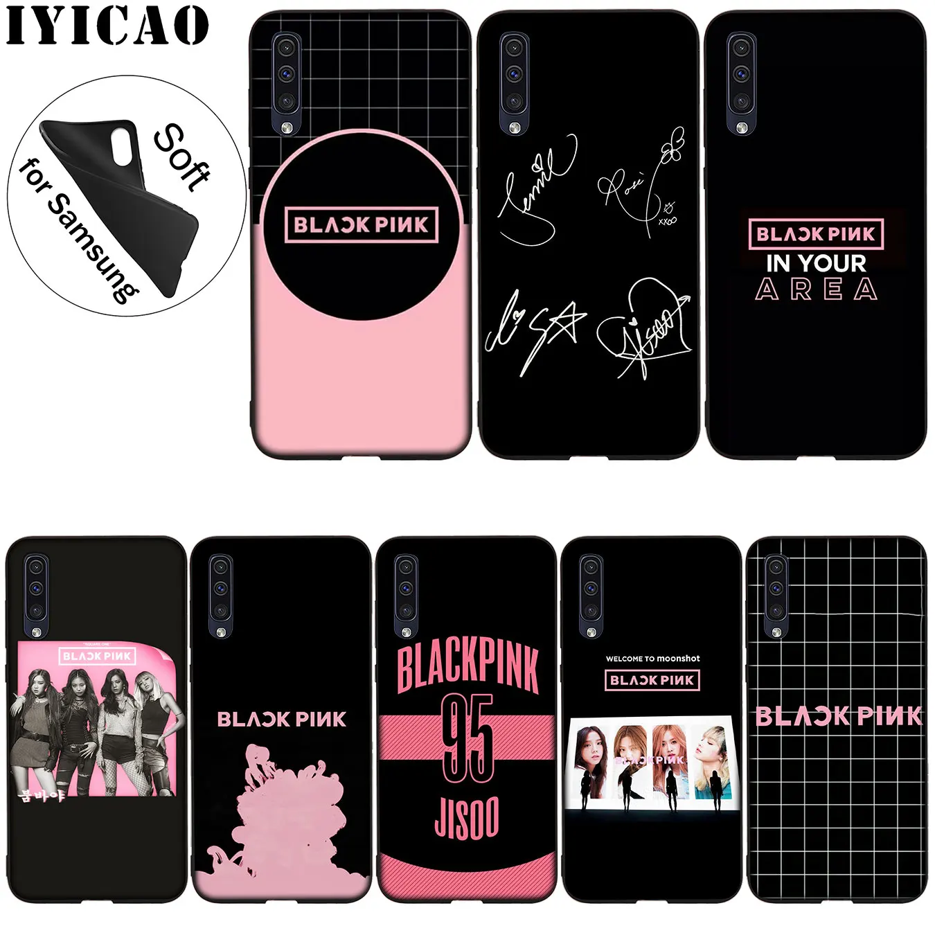 

IYICAO Blackpink Soft Silicone Case for Samsung Galaxy A70 A60 A50 A40 A30 A20 A10 A50S A40S A30S A20S A10S Black Cover