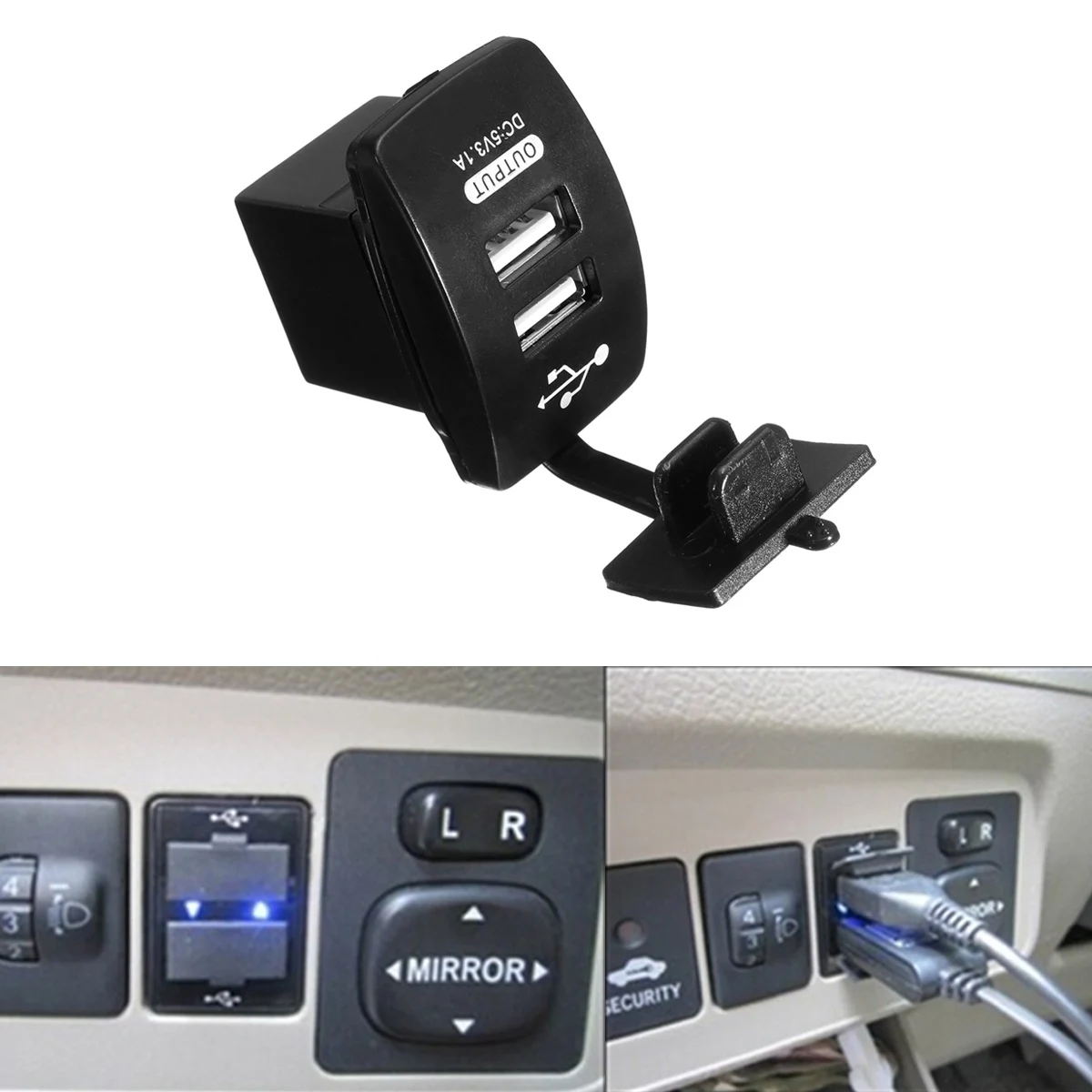 Универсальное зарядное устройство для мотоцикла с двумя USB портами адаптер