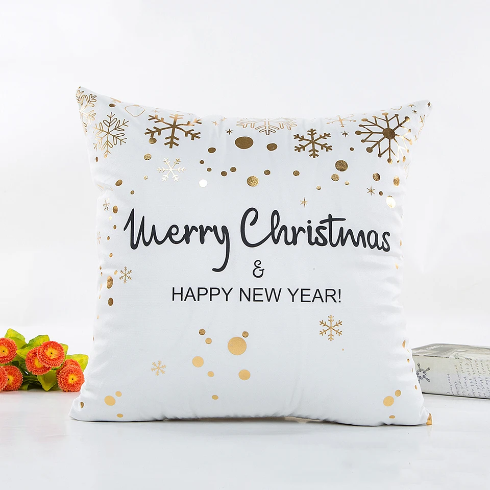 YOYIHOME Горячая Распродажа, бронзированный Рождественский Золотой напечатанный Чехол для подушки, декоративный чехол для подушки, чехол для подушки, для спальни и дома