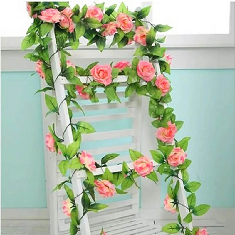 

1 Pcs Artificial Hanging Vines 9 Artificial Rose Flower Vine Party Wedding Decorative Hogard DC05