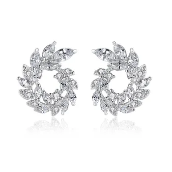 

SLBRIDAL Fashion Jewelry Bijoux Anti-allergic Zirconia Earring Charm Heart CZ Earring Women New Trendy Girls Women Daily Earring