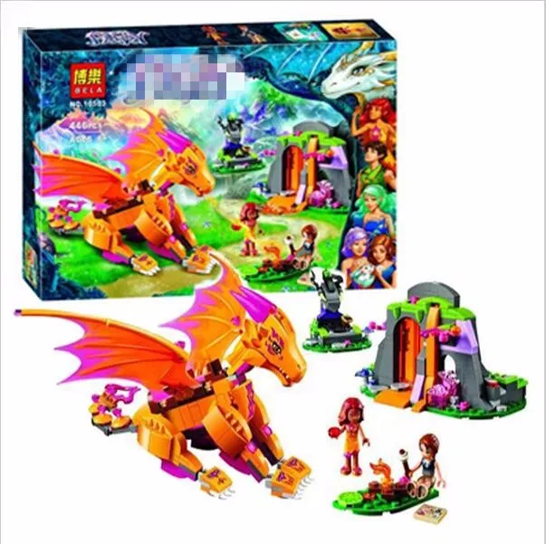2016 NEW Bela 10503 Elves Fire Dragon s Lava Cave 446pcs set font b Legoed b