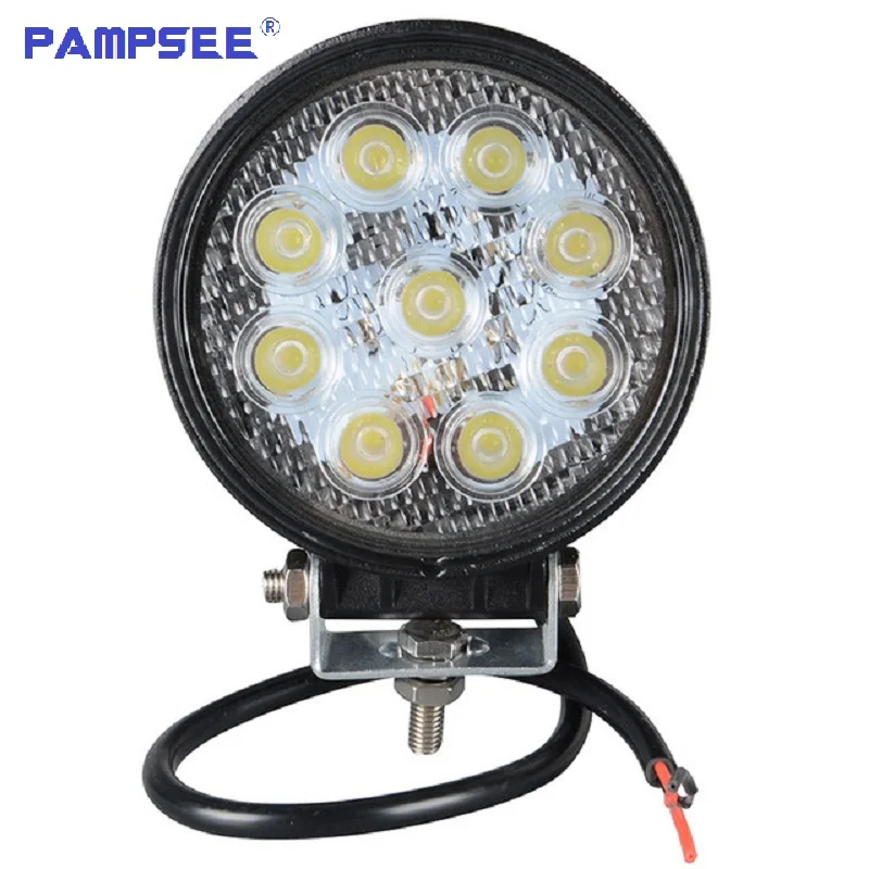 

PAMPSEE 2Pcs 27W 12V-24V LED Work Light Spot/Flood LED Offroad Light Lamp Worklight for Off road ATV Motorcycle Car Truck