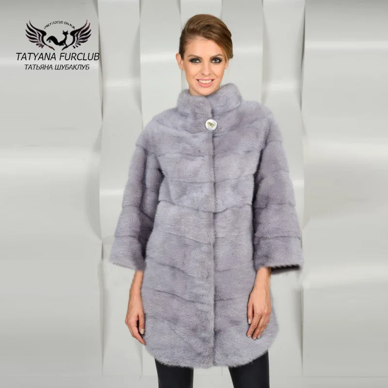 

Tatyana Furclub Real Value Luxury Mink Fur Coat With Collar,Natural Mink Fur Coat Female Jacket,Winter Women's Mink Fur Coat