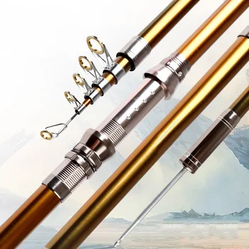 

Carbon Fiber 2.1-3.6M Portable Telescopic Fishing Rod Spinning Hand Fishing Tackle with Plug B2Cshop