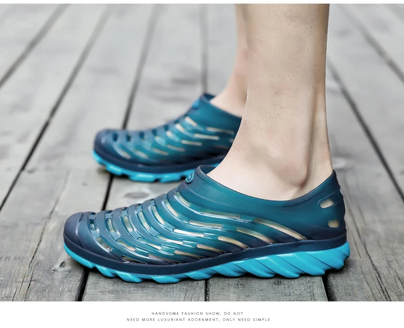 Big Size 40-45 Croc Men Black Garden Street Style Trending Aqua Clogs Hot Band Sandalias Summer Slides Beach Shoes (10)