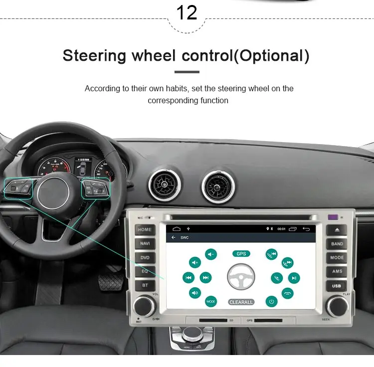 Top JDASTON Android 9.1 Car DVD Player For HYUNDAI SANTA FE 2006-2012 Multimedia GPS Navigation 2 Din Car Radio Audio Stereo WIFI 13