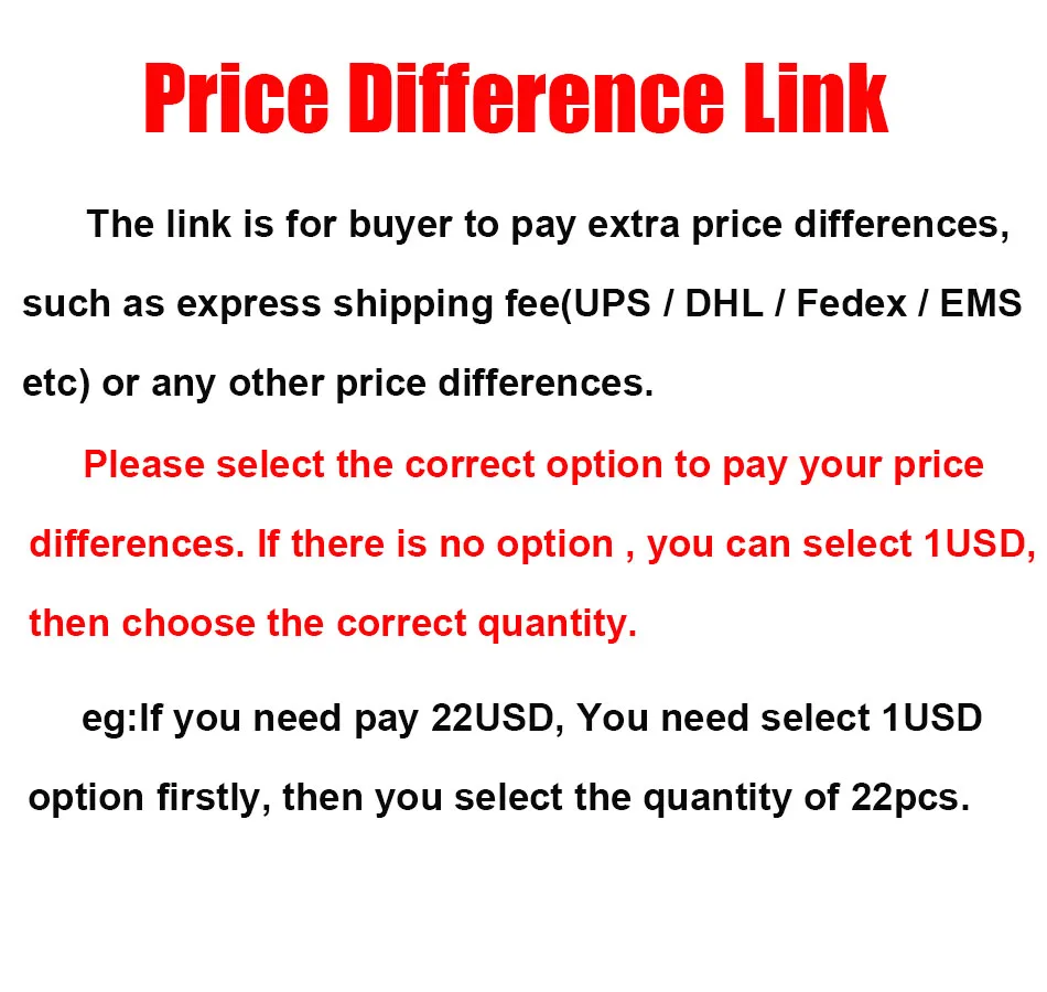 

Price Difference Link for UPS DHL Fedex EMS shipping fee or others