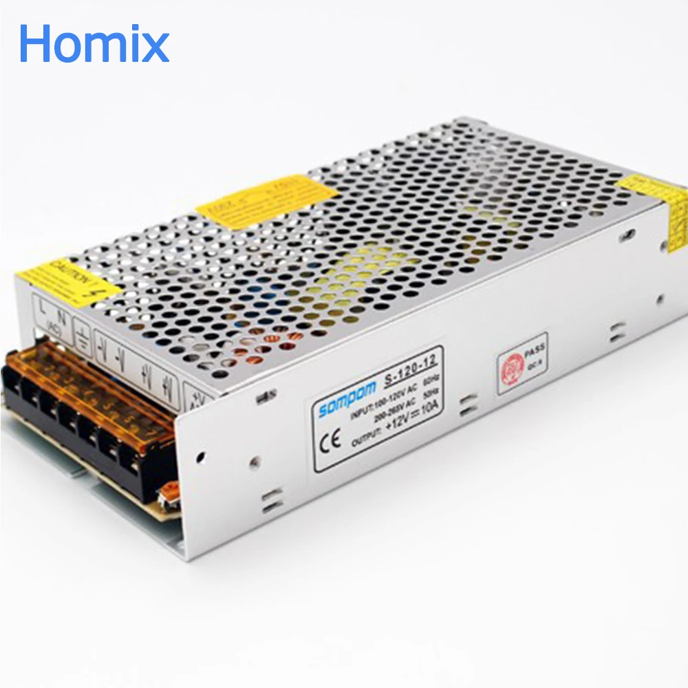 DC 12V 10A 120W Led Strip Power Transformer AC 110V 240V to DC 12V