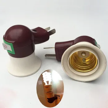 

5pcs E27 Screw Socket Lamp Base Energy Saving Lamp Holder with Switch Conversion Lamp Head Base
