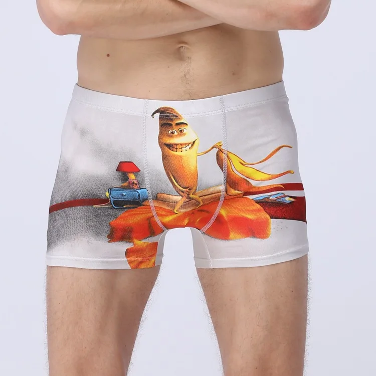 

3D Print Animal Jean Banana Wolf Style New Cotton Sexy Mens Boxer Underwear Men Hot Fashion Short Underpants