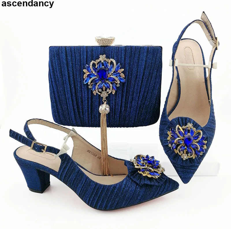 

Latest Matching Shoes and Bag Set In Heels Luxury Shoes Women Designers African Women Wedding Shoes and Bag Set High Heels Pumps