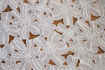 

off white lace fabric, crochet lace fabric with flowers african lace fabric