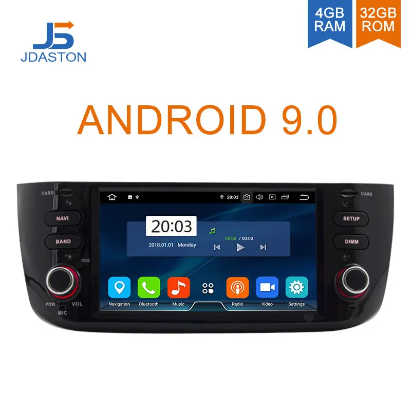 

JDASTON Android 9.0 Car Multimedia Player For Fiat Abarth Punto EVO Linea 2012-2016 Octa Cores 4G+32G 1 Din Car Radio GPS Stereo