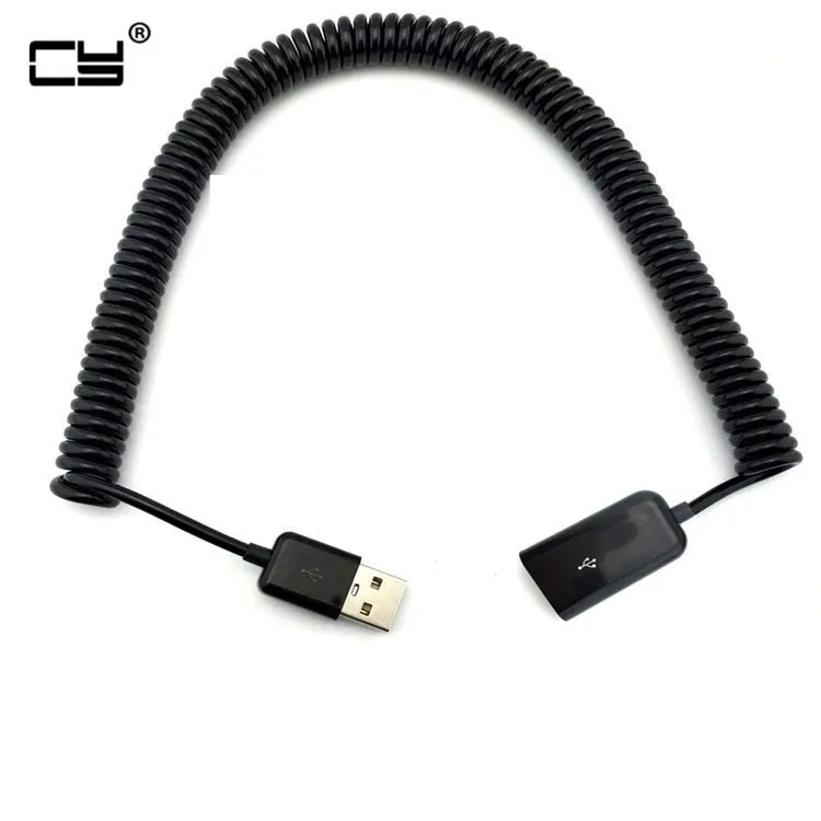 

/10FT elbow Spring Coiled USB 2.0 Male to Female Data Sync Charger Extension 300cm