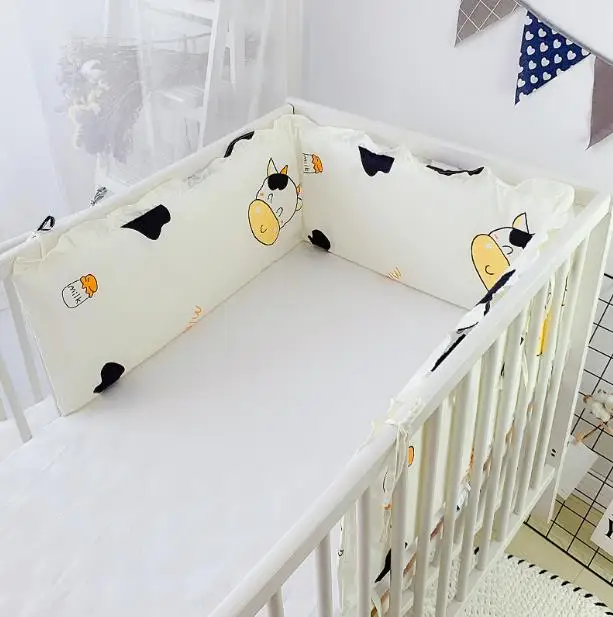 180CM Baby Bed Bumpers Cotton Print U-Shaped Crib Around Cot Protector Cushion Infant Anti-collision Pillow Newborn Room Decor - Цвет: 180 cm