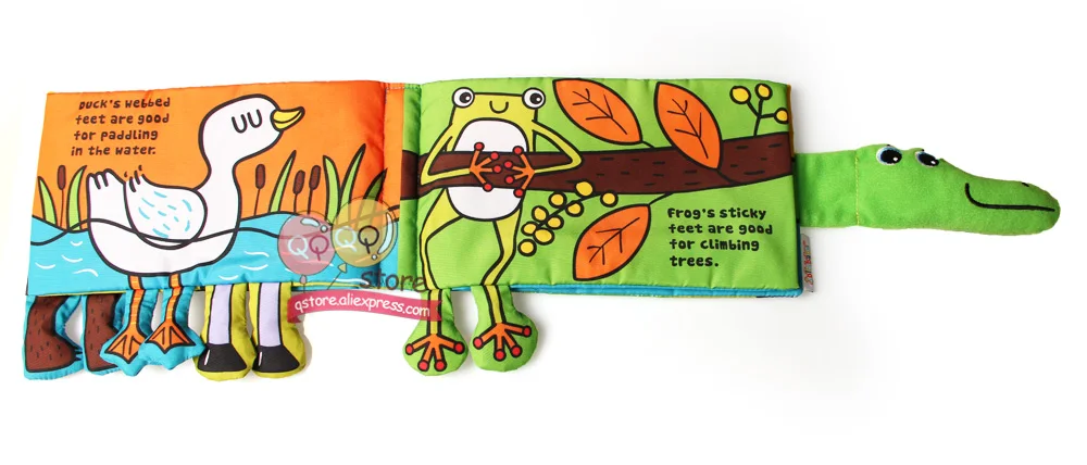 Jogo de Correspondência Brinquedos do Bebê para Crianças Jollybaby Cujos Pano Macio Atividade Livros Animais Jacaré Educativo Infantil Presente Pés 4 animais pés jogo de correspondência jacaré educativo