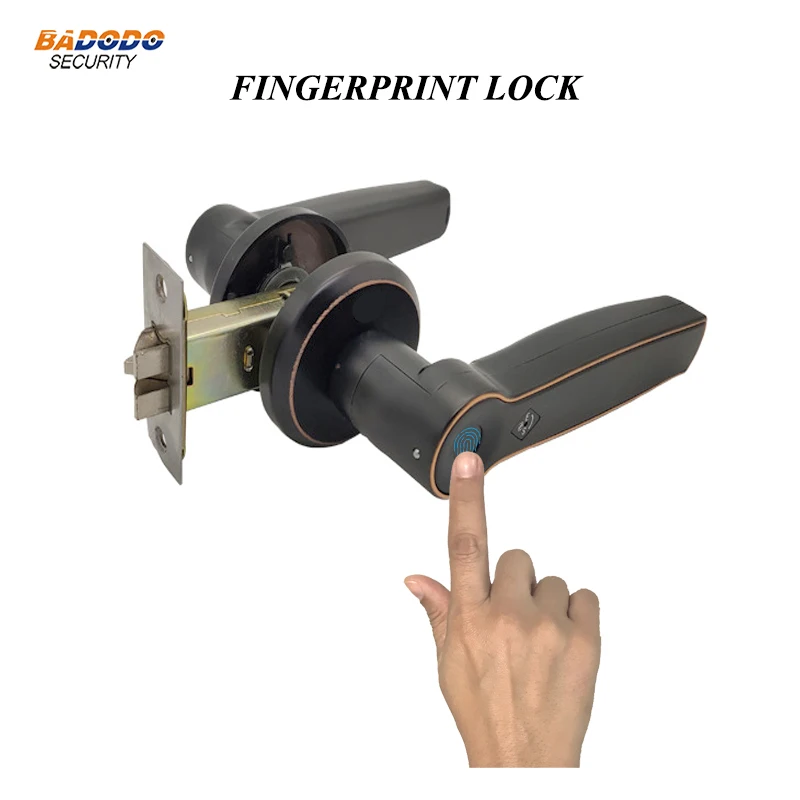 

Intelligent semiconductor Fingerprint Lock Electric biometric fingerprint Door Lock with mechanical key for indoor wooden door