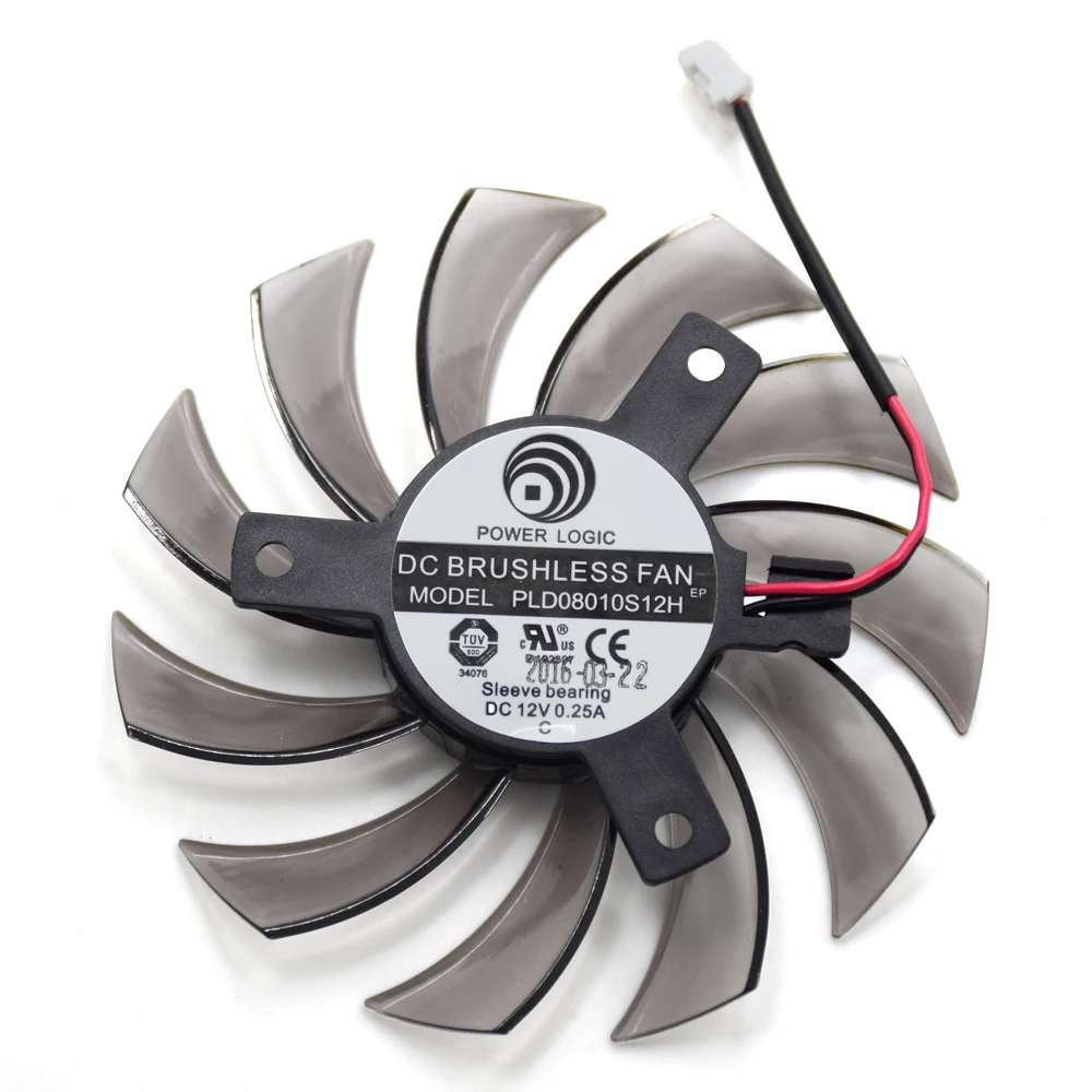 Вентилятор охлаждения 75 мм PLD08010S12H 2Pin 3Pin HD 6850 для видеокарты NVIDIA GeForce GTX 560 460 Ti R7 260x