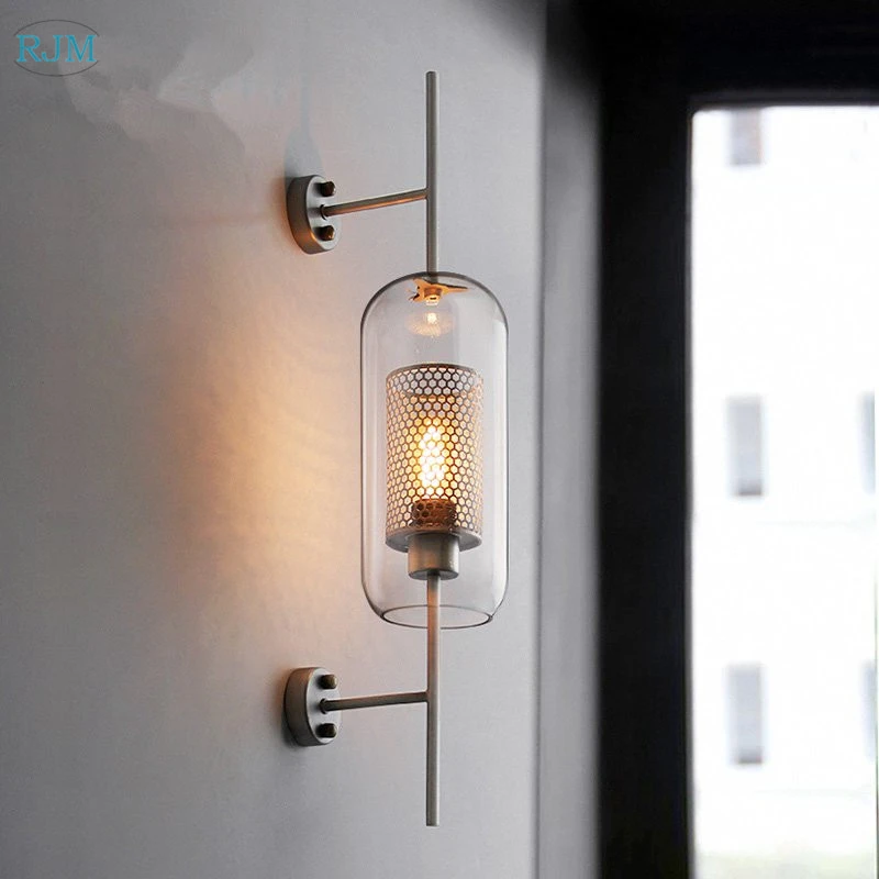  Loft Retro Industrial Wall Lamp Glass Modern Wall Decorative Lights Kitchen Living Room Bedroom Din - 32942943630