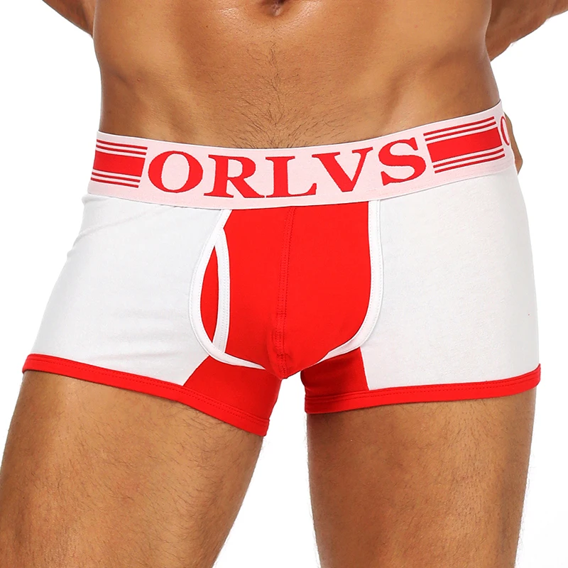 

ORLVS Hot Men Underwear Boxers Sexy Patchwork Cotton Men Boxer Underwear Brand Underpants Boxer Shorts Panties