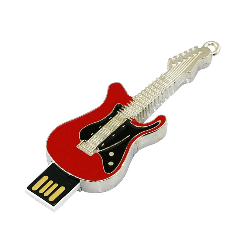 USB флешка из металла Цепочки и ожерелья Электрогитары Memory Stick 8 ГБ 16 ГБ 32 ГБ 64 ГБ USB флэш-накопитель прекрасный партитуры накопитель