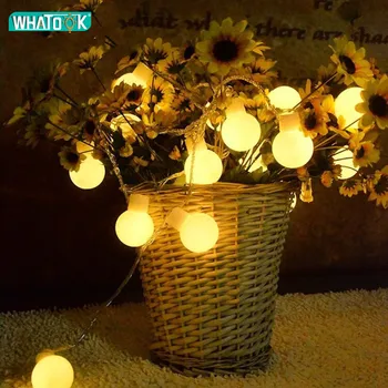 

5M LED Ball String Lights 5cm 220V Lamps Outdoor Indoor Lighting Fairy Garden Wedding Garland Christmas Room Decoration Bulbs AC