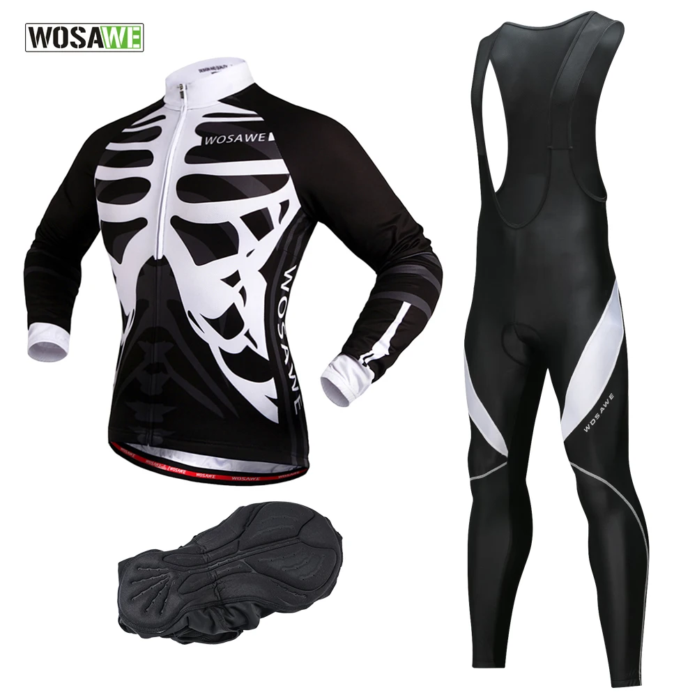 

WOSAWE Autumn Men's Cycling Jersey Set UV Protection Team Cycling Clothing/fitness Mountain Road Bike Clothing Long Sleeves