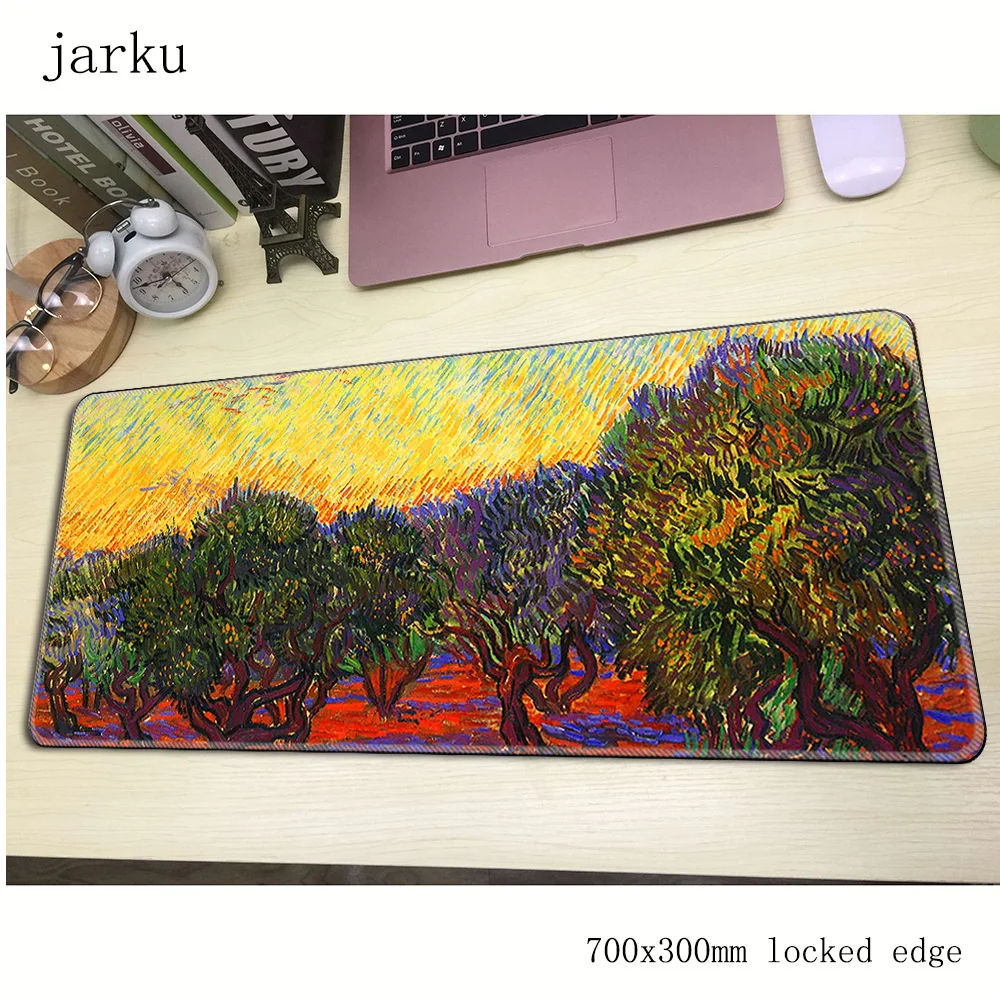 Коврик для мыши van gogh computador gamer mause, коврик 700x300X2 мм, большой HD Коврик для мыши с узором, эргономичный гаджет, офисные настольные коврики