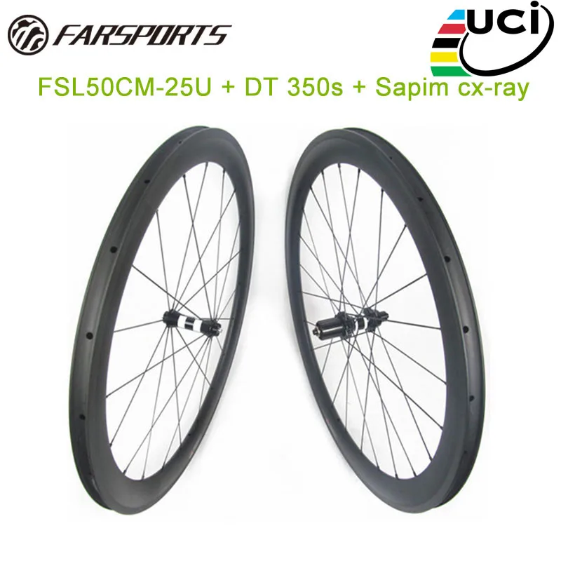 FAR carbon road wheelsets 50mm deep 25mm wide with DT 350s sp hub popular font b